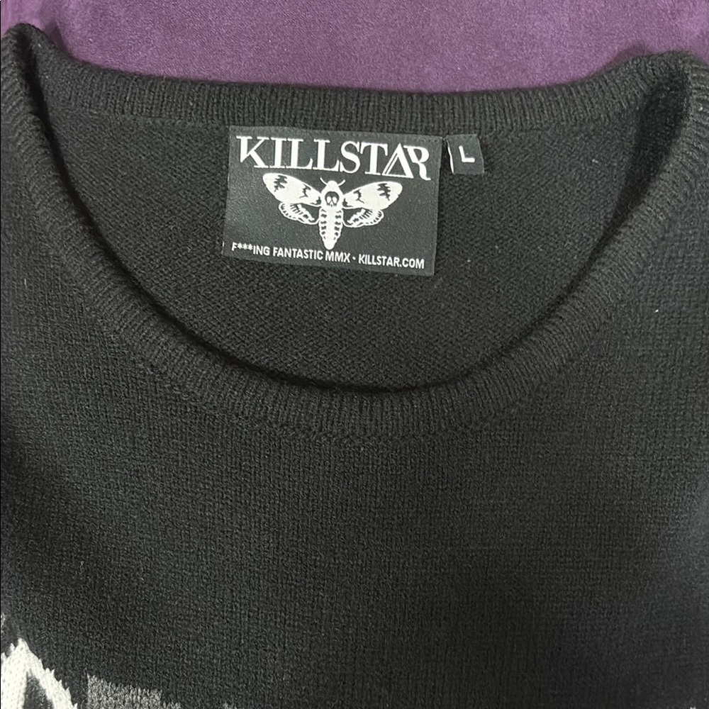 Killstar Black and White Forever Sweater - Picture 6 of 6